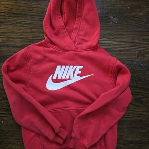 Nike Red Pullover Hoodie with White Swoosh